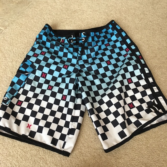 checkered swim trunks